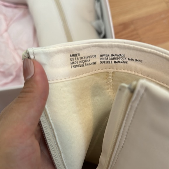 NWT JUSTFAB BLOCK HEELED AMBER BONE BOOTIES - Picture 3 of 3